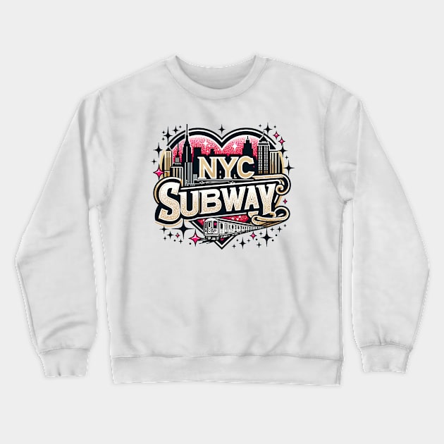 NYC SUBWAY Crewneck Sweatshirt by Vehicles-Art